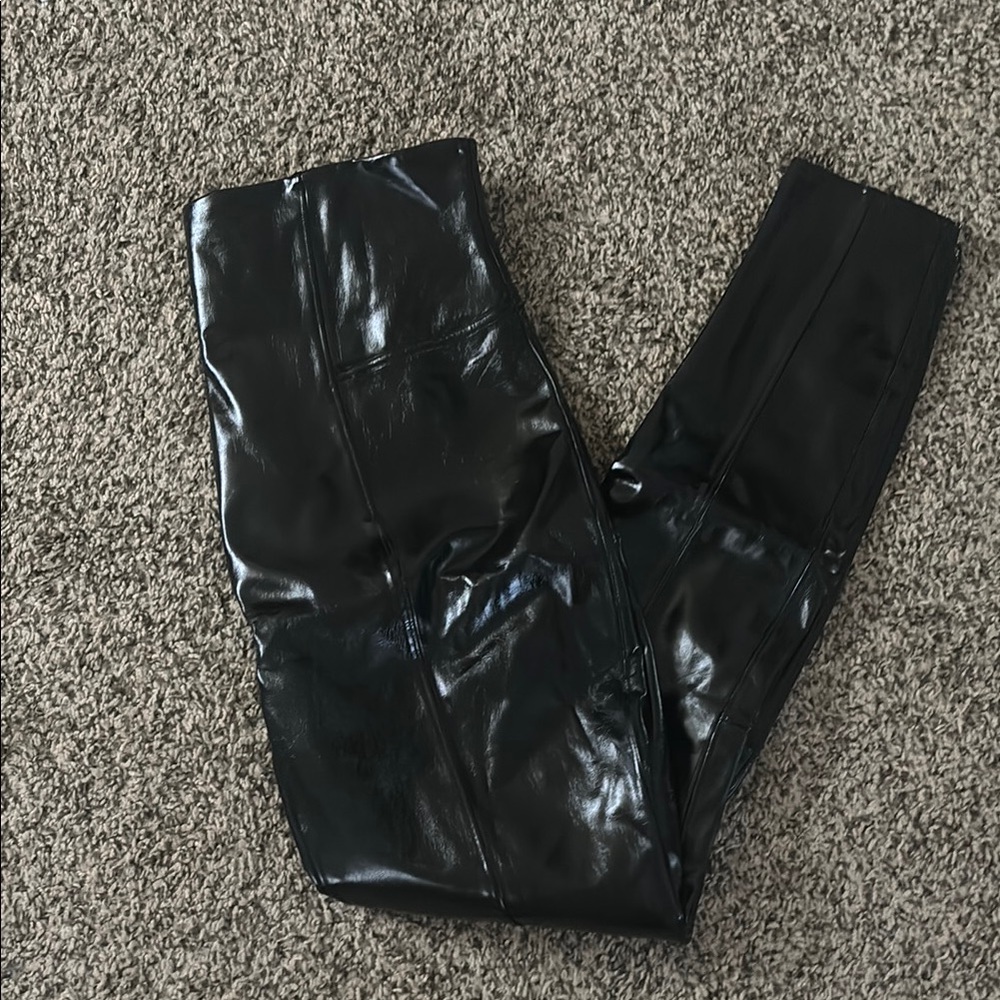 Black Patent Leather Leggings